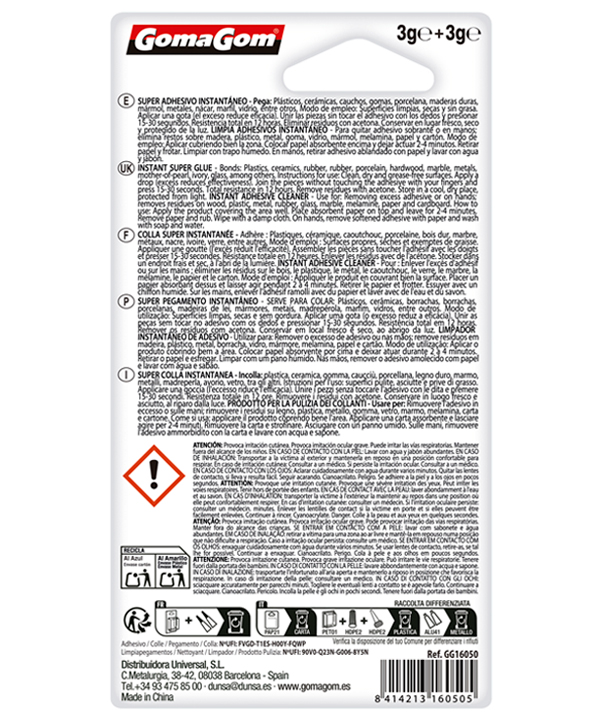 SUPER ADHESIVO INSTANTÁNEO 3g - PARA PEGAR - Imagen 2