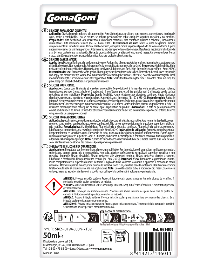SILICONA FORMADORA DE JUNTAS 50ml - Imagen 2